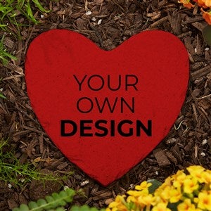 Design Your Own Personalized Small Heart Garden Stone - 5.75quot; x 5.75quot;- Red - 41308-R