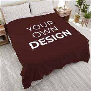 Design Your Own Personalized 90x90 Plush Queen Fleece Blanket- Brown - 41311-BR