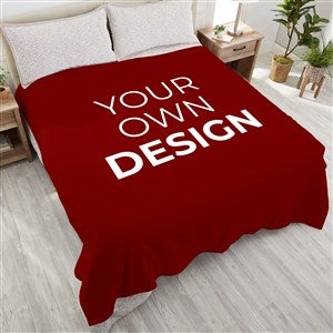 Design Your Own Personalized 90x90 Plush Queen Fleece Blanket- Burgundy - 41311-BU