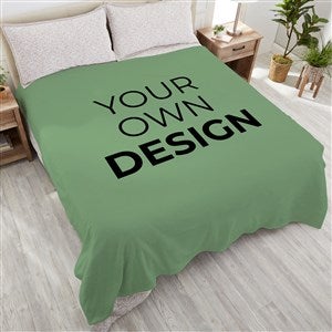 Design Your Own Personalized 90x90 Plush Queen Fleece Blanket- Sage Green - 41311-SG