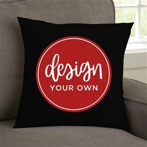 Design Your Own Personalized 14quot; Velvet Throw Pillow- Black - 41314-BL