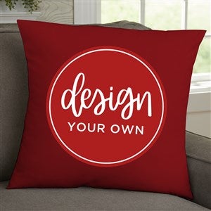 Design Your Own Personalized 18quot; Velvet Throw Pillow- Burgundy - 41316-BU