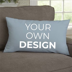 Design Your Own Personalized Lumbar Velvet Throw Pillow- Slate Blue - 41317-SB