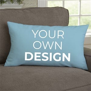 Design Your Own Personalized Lumbar Velvet Throw Pillow- Baby Blue - 41317-BB