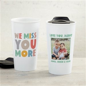I Miss You Personalized 12 oz. Double-Wall Ceramic Travel Mug - 41393
