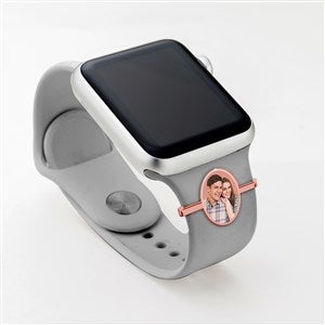 Personalized Smart Watch Photo Oval Charm- Rose Gold - 41457D-RG