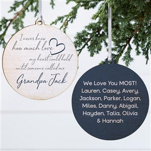 Grandparents Love Personalized Ornament- 3.75quot; Wood - 2 Sided - 41460-2W