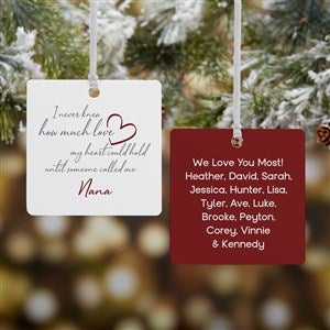 Grandparents Love Personalized Square Photo Ornament 2.75quot; Metal  2 Sided - 41460-2M