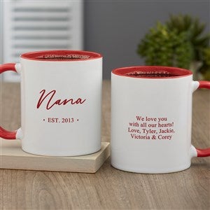 Grandma  Grandpa Established Personalized Coffee Mug 11oz.- Red - 41465-R