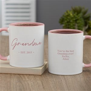 Grandma  Grandpa Established Personalized Coffee Mug 11oz.- Pink - 41465-P