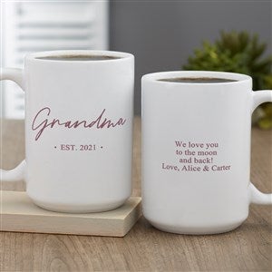 Grandma  Grandpa Established Personalized Coffee Mug 15 oz.- White - 41465-L