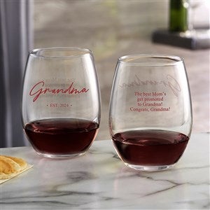 Grandma  Grandpa Established Personalized Stemless Wine Glass - 41471-S