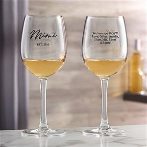 Grandma  Grandpa Established Personalized White Wine Glass - 41471-W