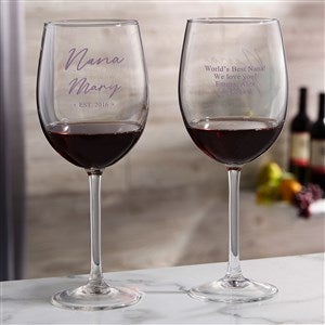 Grandma  Grandpa Established Personalized Red Wine Glass - 41471-R