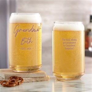 Grandma  Grandpa Date Established Custom Beer Can Glass - 41472-B