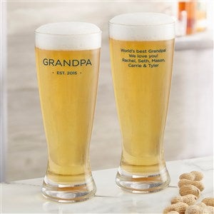 Grandma  Grandpa Date Established Custom Pilsner Glass - 41472-P