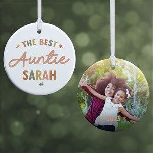The Best Auntie Personalized Premium Ornament- 2.85quot; Glossy - 2 Sided - 41493-2