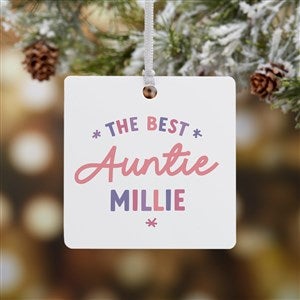 The Best Auntie Personalized Square Ornament- 2.75" Metal - 1 Sided - 41493-1M