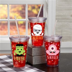 Trick or Treat Halloween Character Personalized 17 oz. Insulated Acrylic Tumbler - 41510