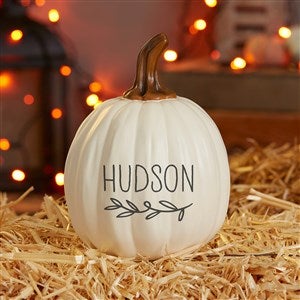 Thankful Grateful Blessed Personalized Pumpkin - Small Cream - 41515-SC