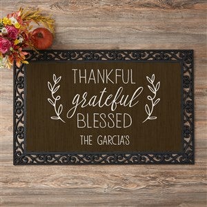 Thankful Grateful Blessed Personalized Doormats- 20x35 - 41516-M