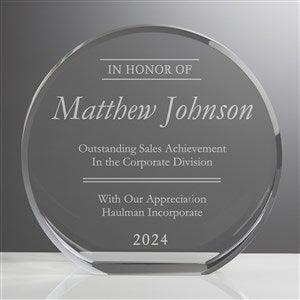 Performing with Excellence Personalized 4" Premium Crystal Award - 41559