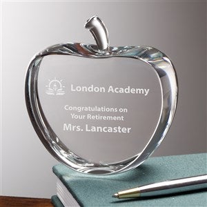 Engraved Logo Crystal Apple Keepsake - 41565