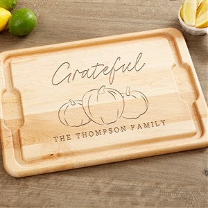 Fall Family Pumpkins Personalized Hardwood Cutting Board- 15x21 - 41582-XL