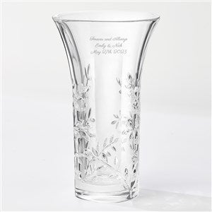 Vera Wang Engraved Crystal Leaf Vase for Weddings  Anniversaries - 41603