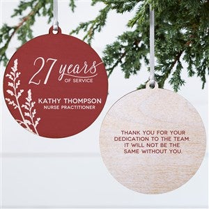 Retirement Personalized Ornament- 3.75 Wood - 2 Sided - 41636-2W