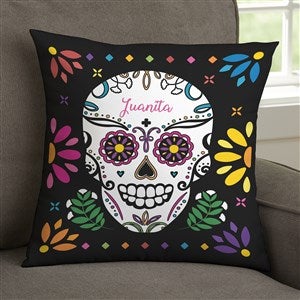 Day of the Dead Personalized 14" Velvet Throw Pillow - 41643-SV