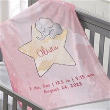 Baby Elephant Personalized 30x40 Plush Fleece Blanket - 41645-SF