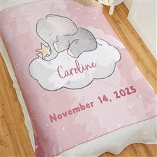 Baby Elephant Personalized 60x80 Sherpa Blanket - 41645-SL