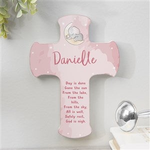 Baby Elephant Bedtime Prayer Personalized Childs Cross- 5x7 - 41650-S