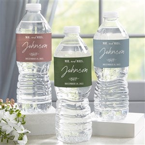 Botanical Wedding Personalized Water Bottle Labels - 41662