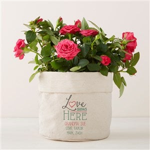 Personalized Canvas Flower Planter - Love Grows Here - Small - 41698-S