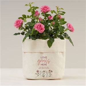 Personalized Canvas Flower Planter - Love Blooms Here - Large - 41701