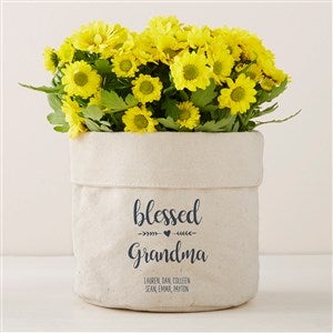 Blessed Personalized Canvas Flower Planter - Small - 41704-S
