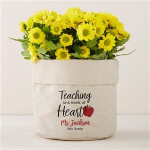 Inspiring Teacher Personalized Canvas Flower Planter- 5x6 - 41705-S