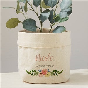 Floral Name Meaning Personalized Canvas Flower Planter- 7x7 - 41710