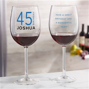 Birthday Bash Personalized Birthday Red Wine Glass - 41775-R