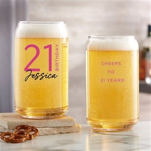 Birthday Bash Personalized Beer Can Glass - 41776-B