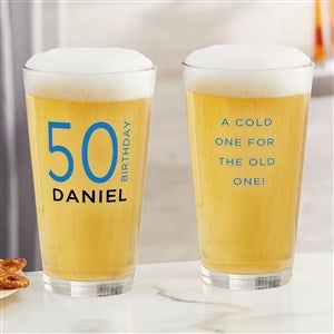 Birthday Bash Personalized Beer Pint Glass - 41776-G