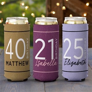 Birthday Bash  Personalized Slim Can Cooler - 41783