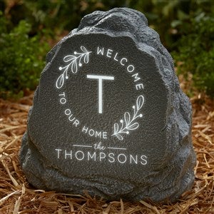 Welcome Wreath Personalized LED Outdoor Garden Stone - 41798