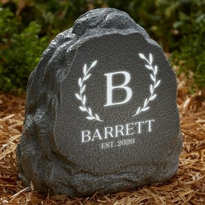 Laurel Initial Personalized LED Outdoor Garden Stone - 41799