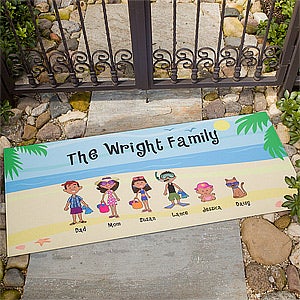 Large Personalized Beach Vacation Family Doormat - 4186-O
