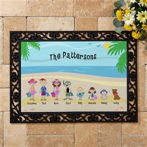 Personalized Beach Vacation Family Doormat With Rubber Back - 4186