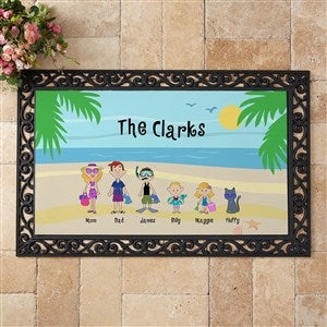 Summer Family Character Personalized Doormat- 20x35 - 4186-M