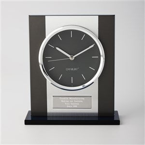 Engraved Classic Black  Silver Clock - 42163